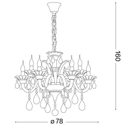 Ideal Lux - Kristallen hanglamp aan een ketting COLOSSAL 8xE14/40W/230V diameter 78 cm glanzend chroom
