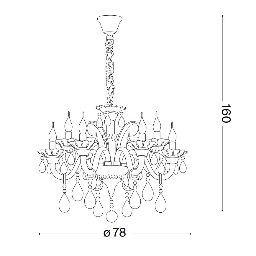 Ideal Lux - Kristallen hanglamp aan een ketting COLOSSAL 8xE14/40W/230V diameter 78 cm grijs/glanzend chroom