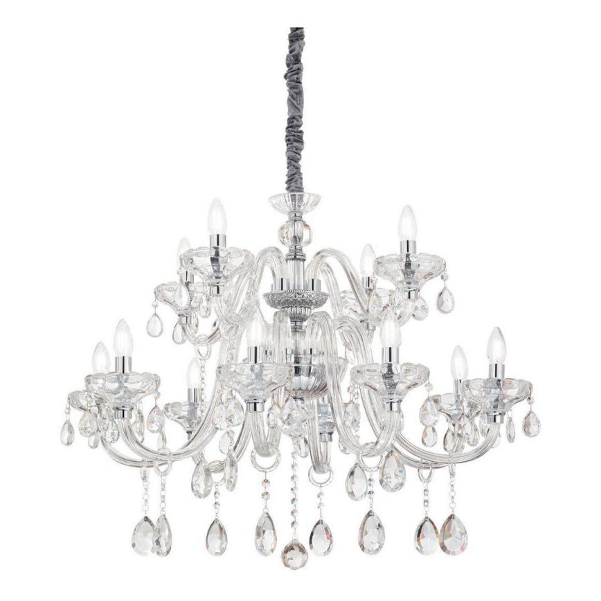 Ideal Lux - Kristallen hanglamp aan een ketting CONTINENTAL 12xE14/40W/230V diameter 86 cm doorzichtig