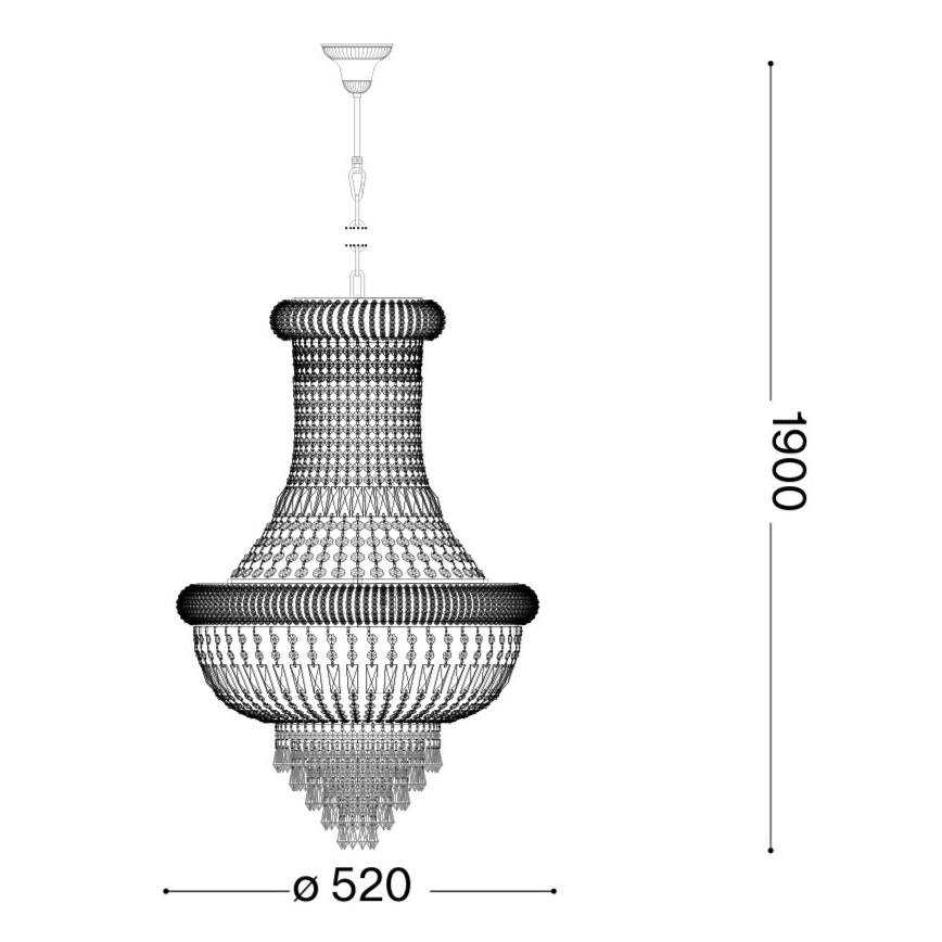 Ideal Lux - Kristallen hanglamp aan een ketting DUBAI 10xE14/28W/230V diameter 52 cm glanzend chroom
