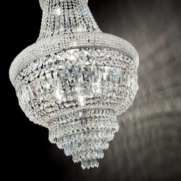 Ideal Lux - Kristallen hanglamp aan een ketting DUBAI 10xE14/28W/230V diameter 52 cm glanzend chroom