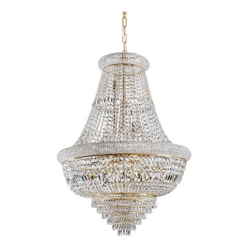 Ideal Lux - Kristallen hanglamp aan een ketting DUBAI 24xE14/28W/230V diameter 80 cm goud