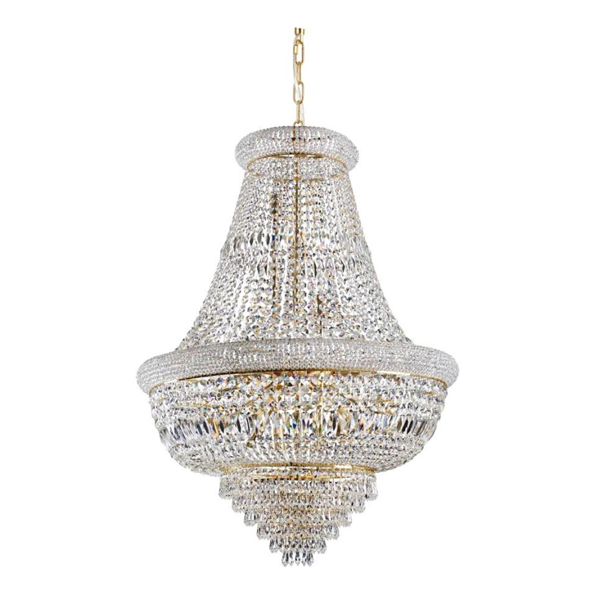 Ideal Lux - Kristallen hanglamp aan een ketting DUBAI 24xE14/28W/230V diameter 80 cm goud