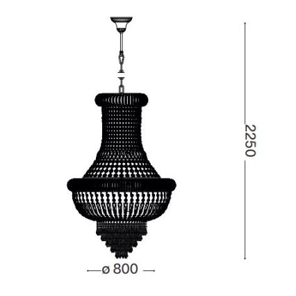 Ideal Lux - Kristallen hanglamp aan een ketting DUBAI 24xE14/28W/230V diameter 80 cm goud