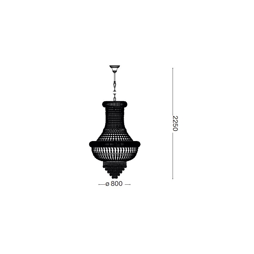 Ideal Lux - Kristallen hanglamp aan een ketting DUBAI 24xE14/28W/230V diameter 80 cm goud