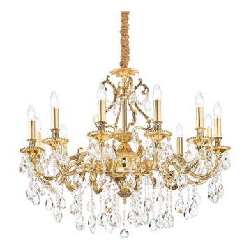 Ideal Lux - Kristallen hanglamp aan een ketting GIOCONDA 12xE14/40W/230V diameter 90 cm goud