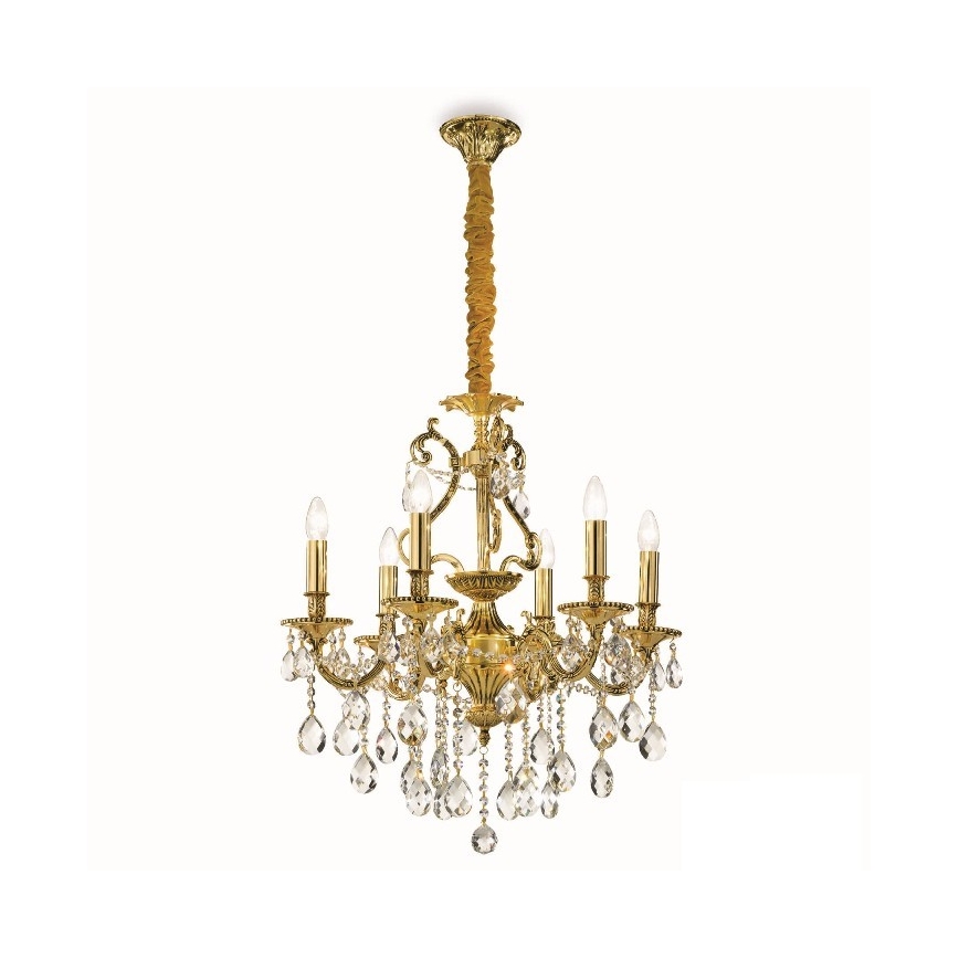 Ideal Lux - Kristallen hanglamp aan een ketting GIOCONDA 6xE14/40W/230V diameter 62 cm goud