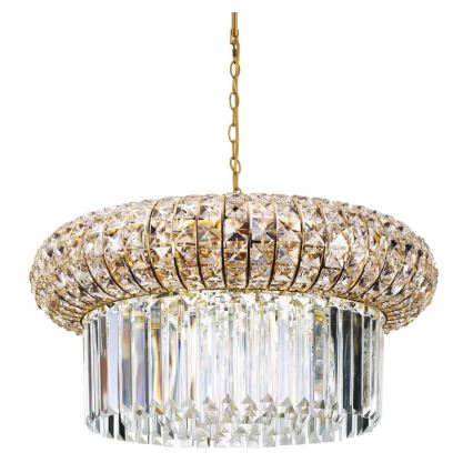 Ideal Lux - Kristallen hanglamp aan een ketting NABUCCO 12xE14/40W/230V diameter 60 cm goud