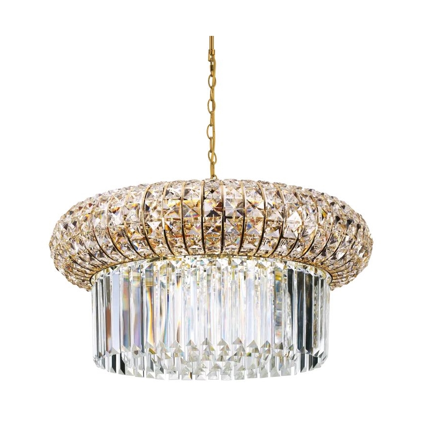 Ideal Lux - Kristallen hanglamp aan een ketting NABUCCO 12xE14/40W/230V diameter 60 cm goud
