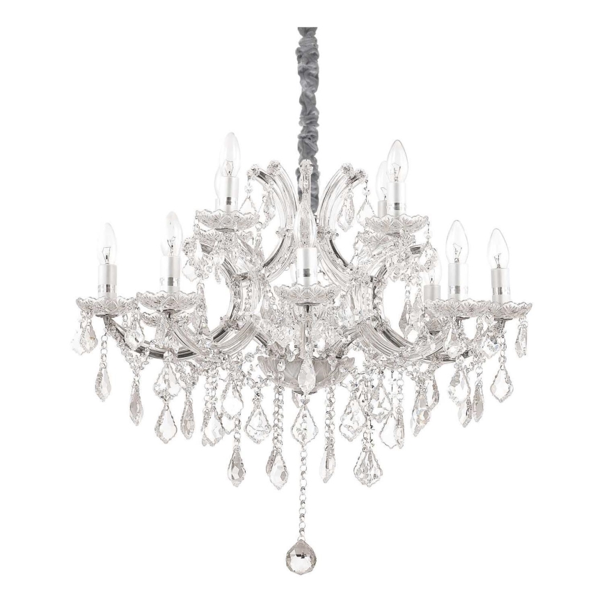Ideal Lux - Kristallen hanglamp aan een ketting NAPOLEON 12xE14/40W/230V diameter 74 cm glanzend chroom