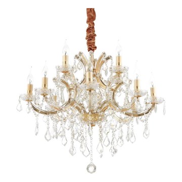 Ideal Lux - Kristallen hanglamp aan een ketting NAPOLEON 12xE14/40W/230V diameter 74 cm goud