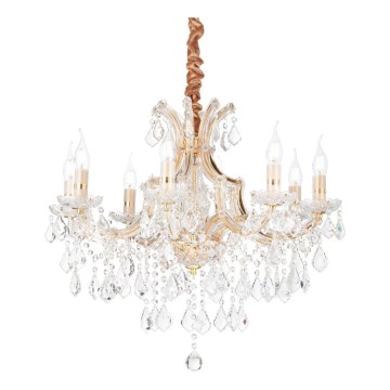 Ideal Lux - Kristallen hanglamp aan een ketting NAPOLEON 8xE14/40W/230V diameter 67 cm goud