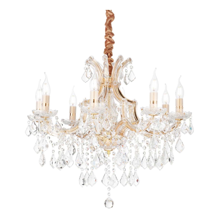 Ideal Lux - Kristallen hanglamp aan een ketting NAPOLEON 8xE14/40W/230V diameter 67 cm goud