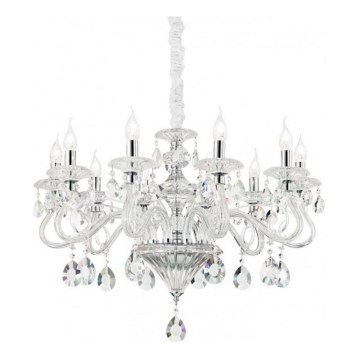 Ideal Lux - Kristallen hanglamp aan een ketting NEGRESCO 8xE14/28W/230V diameter 73,5 cm doorzichtig