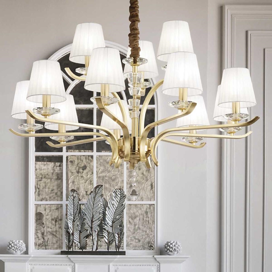Ideal Lux - Kristallen hanglamp aan een ketting PEGASO 12xE14/28W/230V diameter 102 cm goud