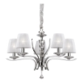 Ideal Lux - Kristallen hanglamp aan een ketting PEGASO 5xE14/28W/230V diameter 72 cm glanzend chroom