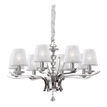 Ideal Lux - Kristallen hanglamp aan een ketting PEGASO 8xE14/28W/230V diameter 76 cm glanzend chroom