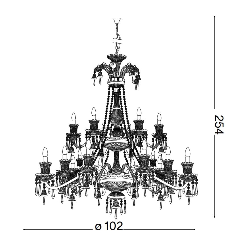 Ideal Lux - Kristallen hanglamp aan een ketting REDENTORE 18xE14/40W/230V diameter 102 cm doorzichtig