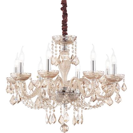 Ideal Lux - Kristallen hanglamp aan een ketting ROSE 8xE14/40W/230V diameter 78 cm beige