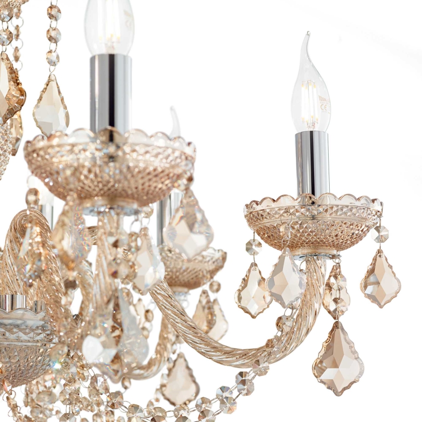 Ideal Lux - Kristallen hanglamp aan een ketting ROSE 8xE14/40W/230V diameter 78 cm beige