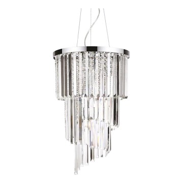 Ideal Lux - Kristallen hanglamp aan een koord CARLTON 8xE14/40W/230V diameter 40 cm glanzend chroom