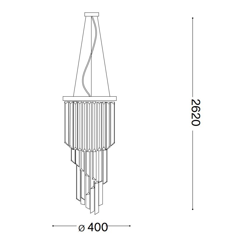 Ideal Lux - Kristallen hanglamp aan een koord CARLTON 8xE14/40W/230V diameter 40 cm glanzend chroom