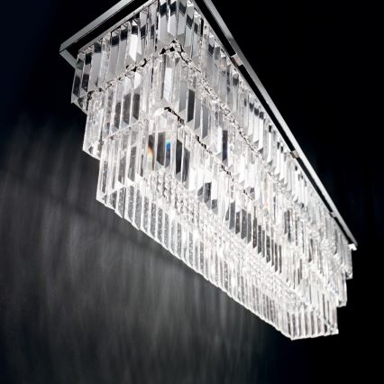 Ideal Lux - Kristallen hanglamp aan een koord MARTINEZ 8xE14/40W/230V glanzend chroom