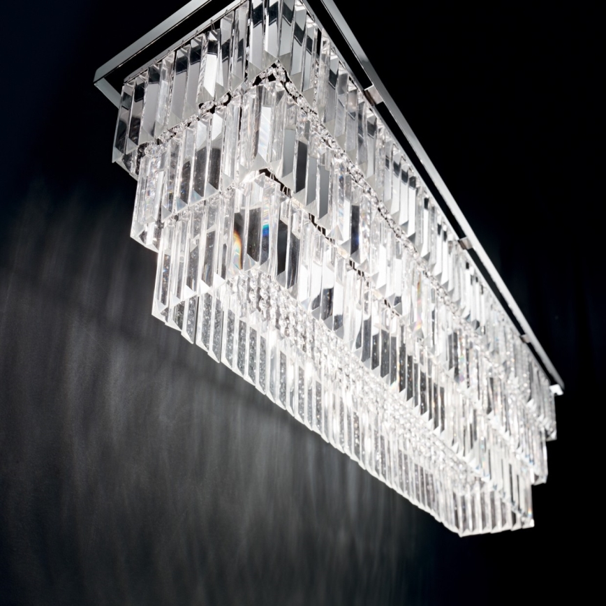 Ideal Lux - Kristallen hanglamp aan een koord MARTINEZ 8xE14/40W/230V glanzend chroom
