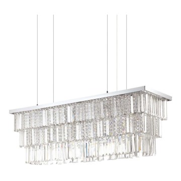Ideal Lux - Kristallen hanglamp aan een koord MARTINEZ 8xE14/40W/230V glanzend chroom