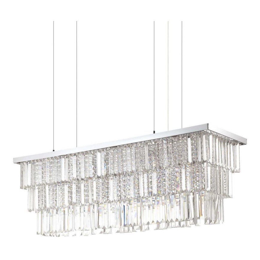 Ideal Lux - Kristallen hanglamp aan een koord MARTINEZ 8xE14/40W/230V glanzend chroom