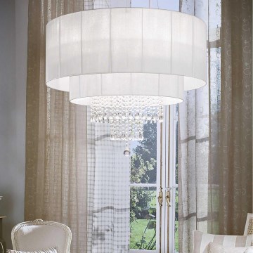Ideal Lux - Kristallen hanglamp aan een koord OPERA 10xE27/60W/230V diameter 90 cm wit