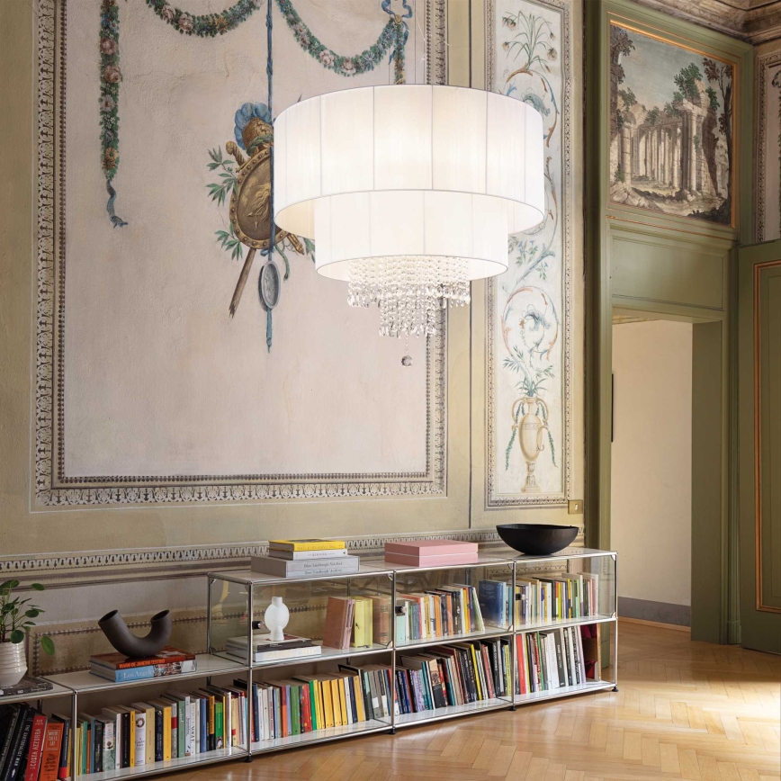 Ideal Lux - Kristallen hanglamp aan een koord OPERA 10xE27/60W/230V diameter 90 cm wit
