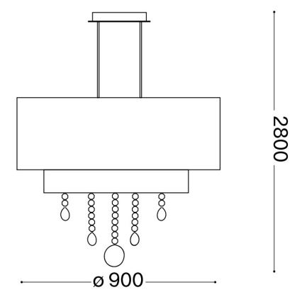 Ideal Lux - Kristallen hanglamp aan een koord OPERA 10xE27/60W/230V diameter 90 cm wit