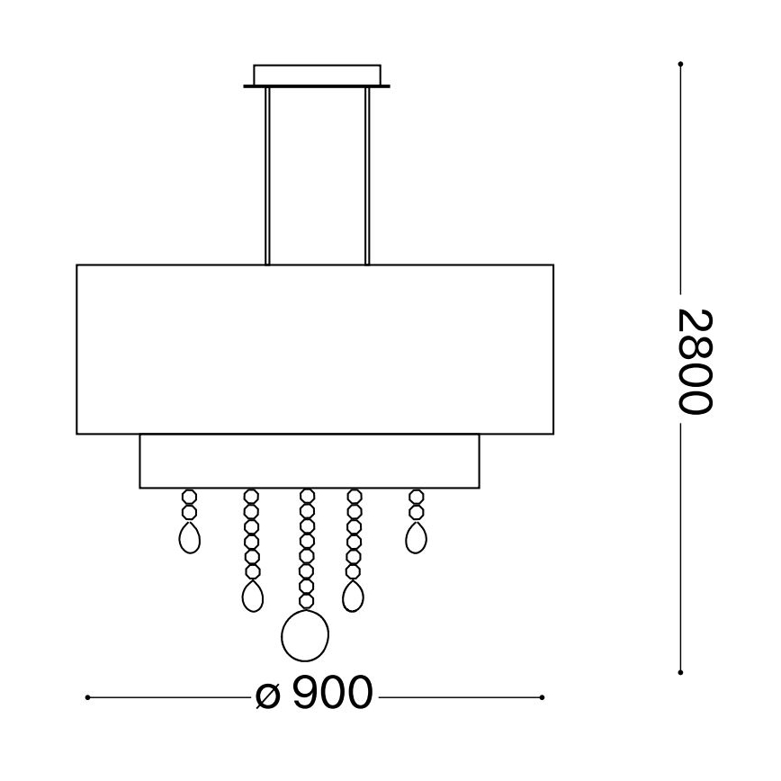 Ideal Lux - Kristallen hanglamp aan een koord OPERA 10xE27/60W/230V diameter 90 cm wit