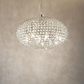 Ideal Lux - Kristallen hanglamp aan een koord ORION 12xE14/40W/230V diameter 60 cm zilver