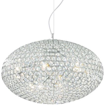Ideal Lux - Kristallen hanglamp aan een koord ORION 12xE14/40W/230V diameter 60 cm zilver
