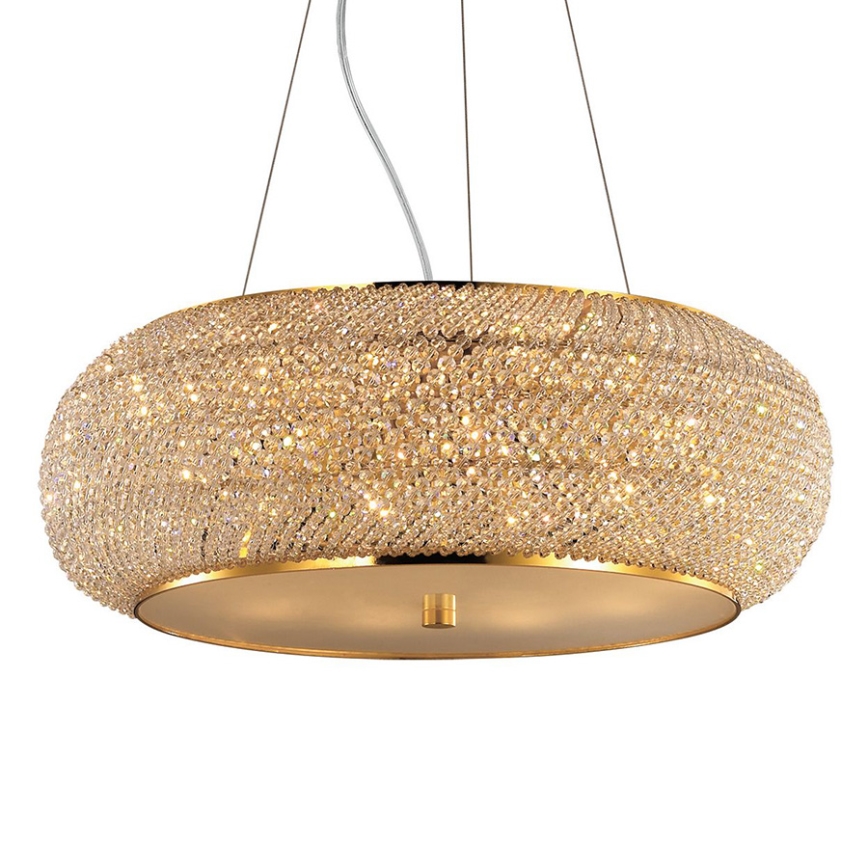 Ideal Lux - Kristallen hanglamp aan een koord PASHA 10xE14/40W/230V diameter 55 cm goud