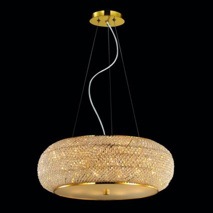 Ideal Lux - Kristallen hanglamp aan een koord PASHA 10xE14/40W/230V diameter 55 cm goud
