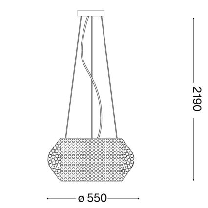 Ideal Lux - Kristallen hanglamp aan een koord PASHA 10xE14/40W/230V diameter 55 cm goud
