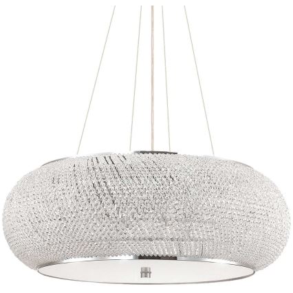 Ideal Lux - Kristallen hanglamp aan een koord PASHA 14xE14/40W/230V diameter 65 cm glanzend chroom