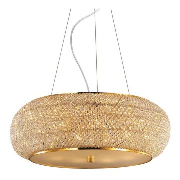 Ideal Lux - Kristallen hanglamp aan een koord PASHA 14xE14/40W/230V diameter 65 cm goud