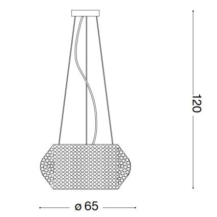 Ideal Lux - Kristallen hanglamp aan een koord PASHA 14xE14/40W/230V diameter 65 cm goud