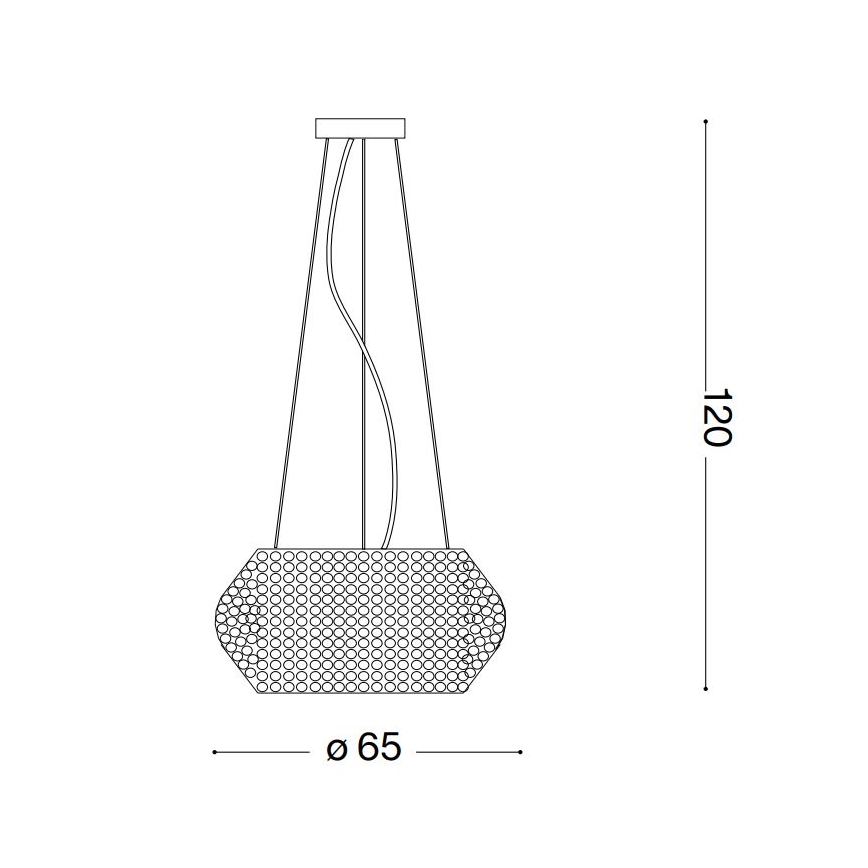 Ideal Lux - Kristallen hanglamp aan een koord PASHA 14xE14/40W/230V diameter 65 cm goud
