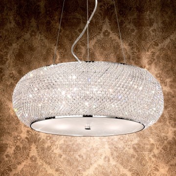 Ideal Lux - Kristallen hanglamp aan een koord PASHA 6xE14/40W/230V diameter 40 cm glanzend chroom