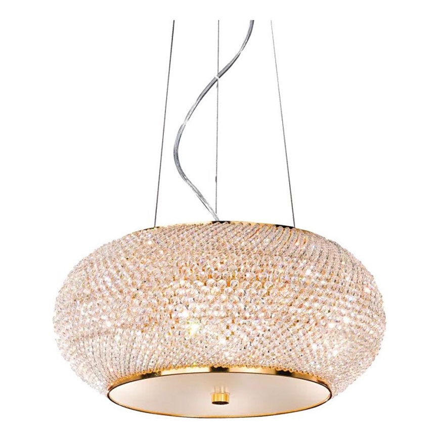 Ideal Lux - Kristallen hanglamp aan een koord PASHA 6xE14/40W/230V diameter 40 cm goud