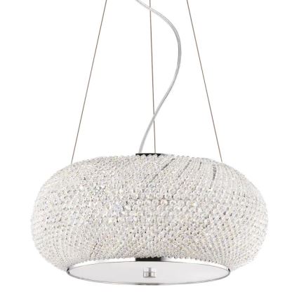 Ideal Lux - Kristallen hanglamp aan een koord PASHA 6xE14/40W/230V diameter 40 cm glanzend chroom