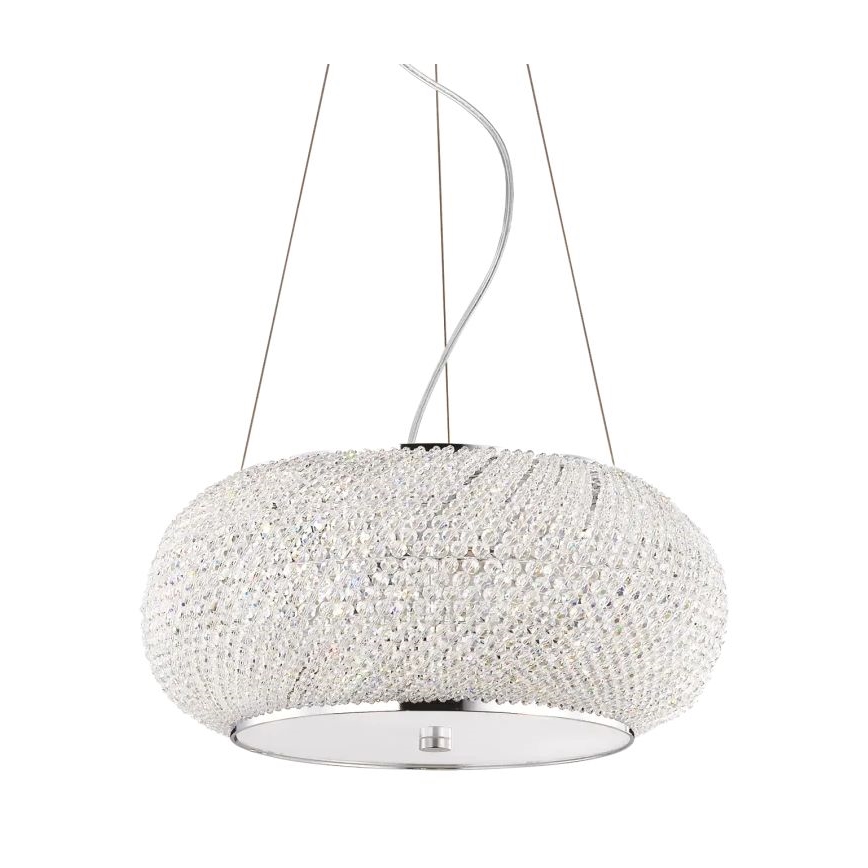 Ideal Lux - Kristallen hanglamp aan een koord PASHA 6xE14/40W/230V diameter 40 cm glanzend chroom