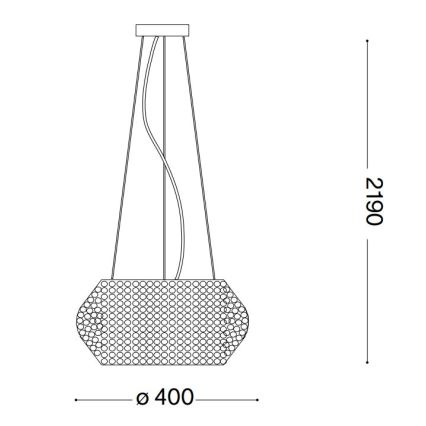 Ideal Lux - Kristallen hanglamp aan een koord PASHA 6xE14/40W/230V diameter 40 cm goud