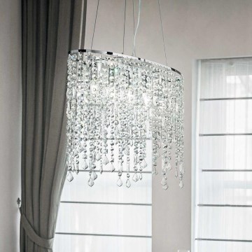 Ideal Lux - Kristallen hanglamp aan een koord RAIN 5xE14/40W/230V doorzichtig