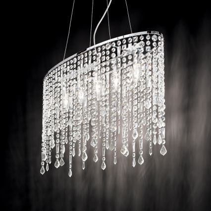 Ideal Lux - Kristallen hanglamp aan een koord RAIN 5xE14/40W/230V doorzichtig